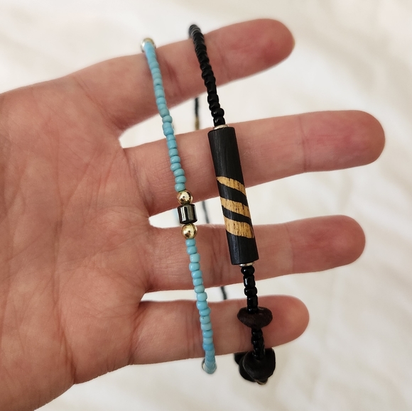 Beachy Boho Beaded Choker Bubdle of 2 - Picture 6 of 6